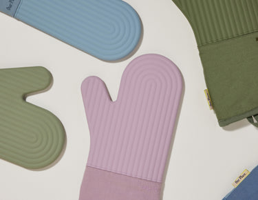 Green, purple, and blue Hot Mitts