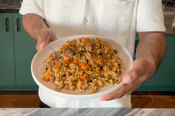 Brandon’s Pigeon Peas Cook Up Rice with Chicken