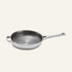 A 10.5-inch stainless steel Titanium Always Pan Pro 10.5″ skillet featuring a textured cooking surface, two side handles, and a long handle.