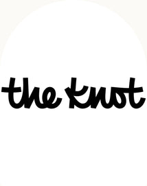 Black cursive text reads the Knot in a playful, connected font on a white background.