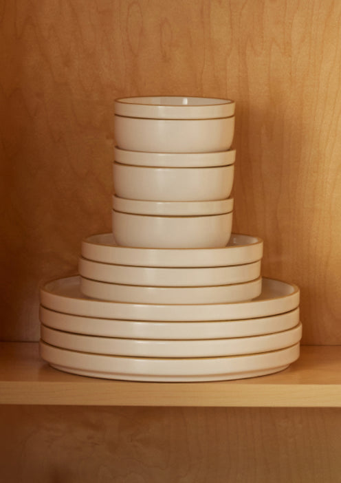 white dinner salad dessert plates and dinner and soup bowls bundle stacked