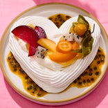 white tableware plate with a fruit filled heart